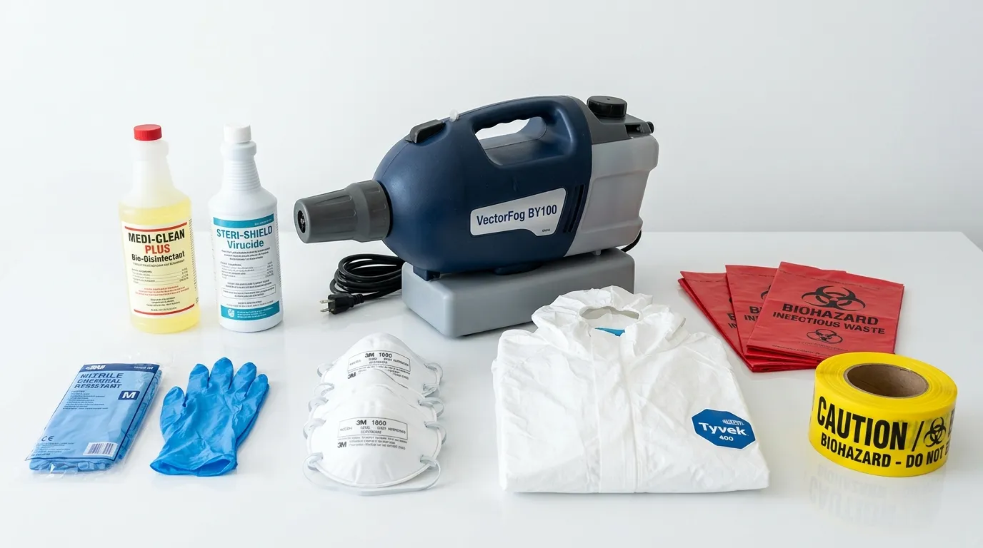 Professional biohazard remediation crew working in Passaic