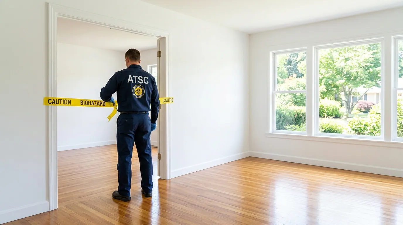 Certified biohazard cleanup crew performing Trauma Scene Cleanup in Passaic